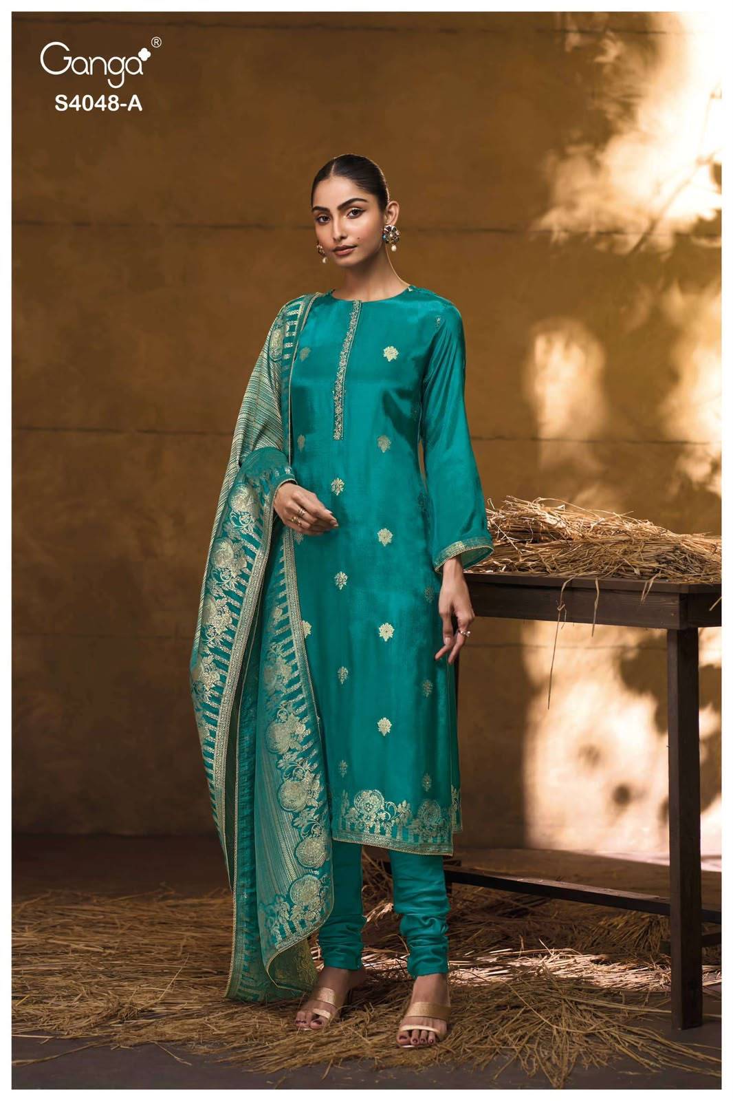 DRITA 4048 SERIES BY GANGA FASHION Beautiful Colourful JACOUARD Dresses At Wholesale Price